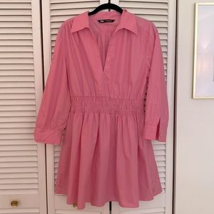 Zara pink long-sleeve short dress